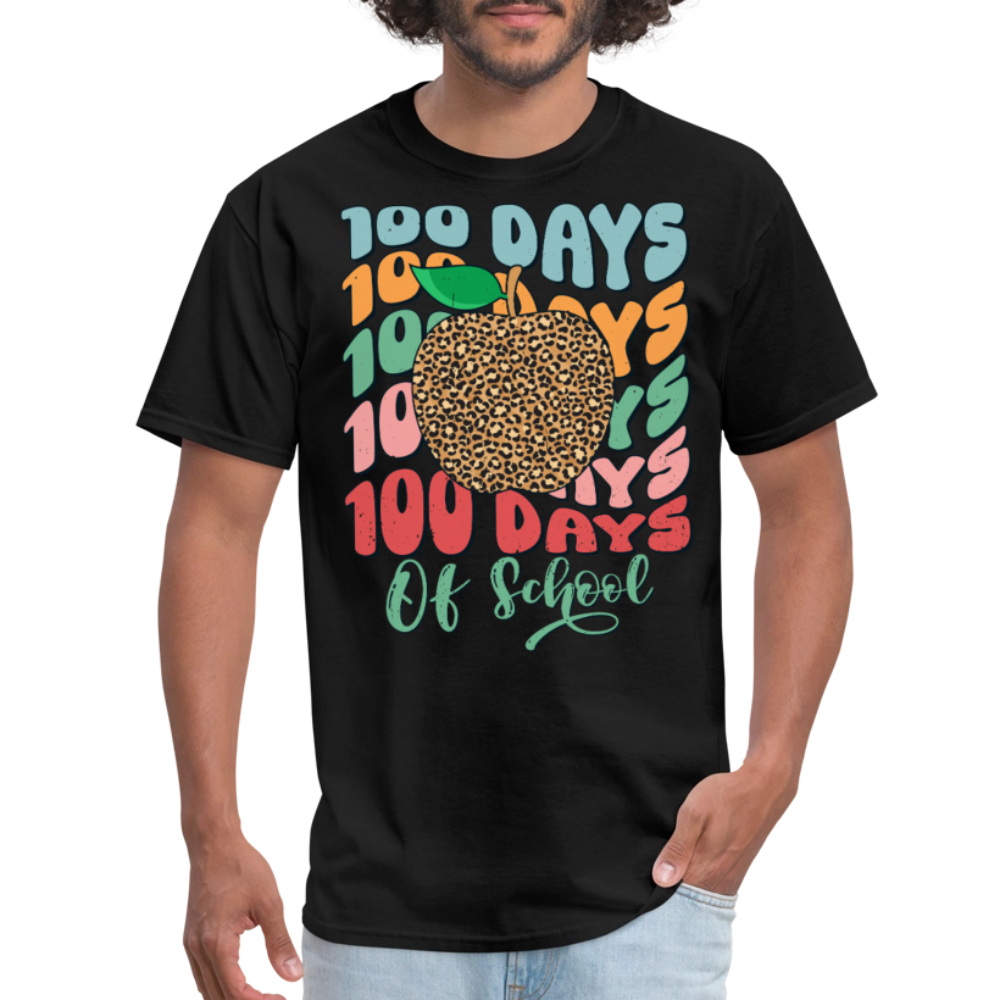 Leopard print 100 Days Of School Teacher Appreciation Gifts T-shirt - black