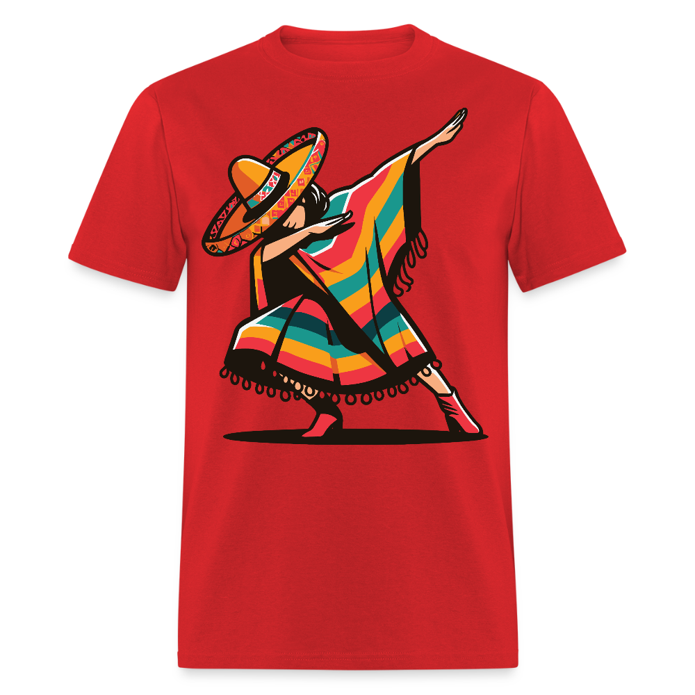 Cinco De Mayo Fiesta Outfit Funny Mexican Dabbing Design For T-shirt - red