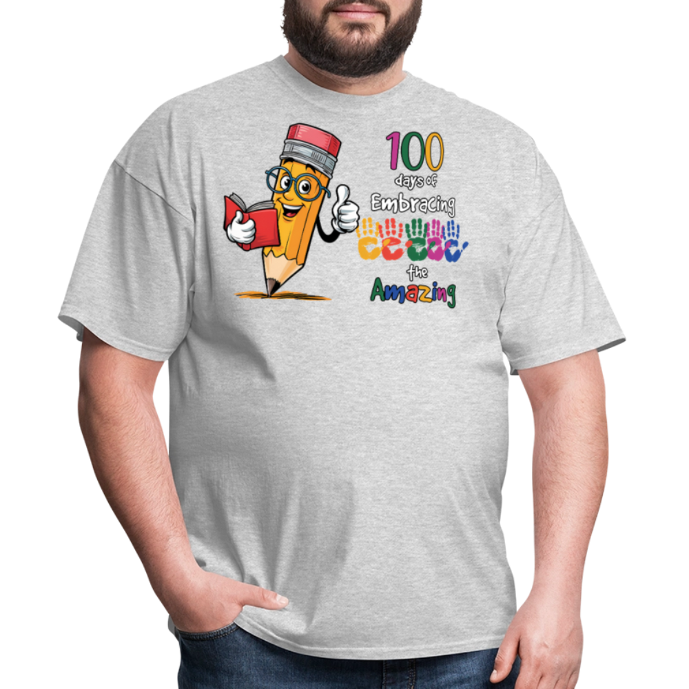 100 Days Of Embracing Learning Tee Back To School Teacher Gifts T-shirt - heather gray