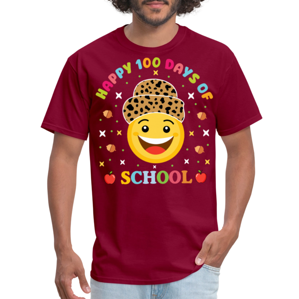 Leopard Print 100 Days Of School Shirt For Teachers Unisex T-Shirt - burgundy