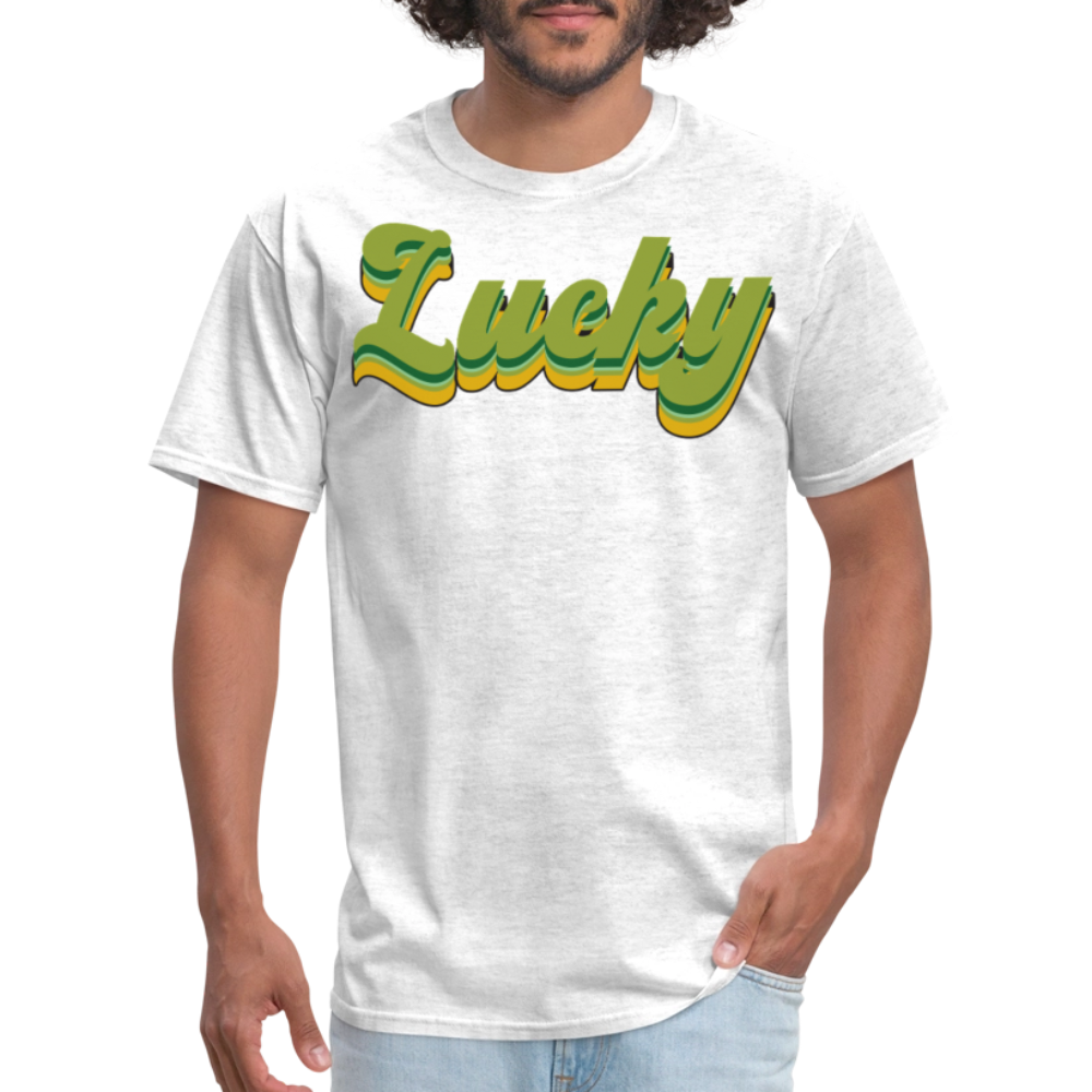 Green Lucky Shamrock-inspired Graphic T-shirt - light heather gray