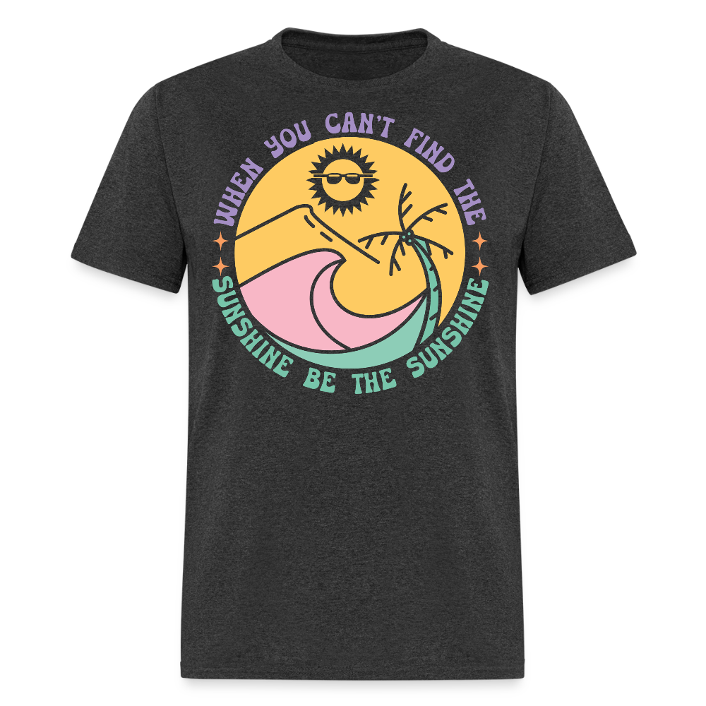 Be The Sunshine Retro Beach Inspirational T-shirt - heather black