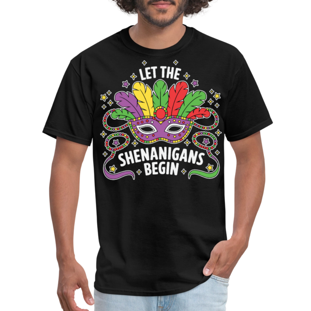 Funny Let the Shenanigans Begin Mardi Gras Party T-shirt - black