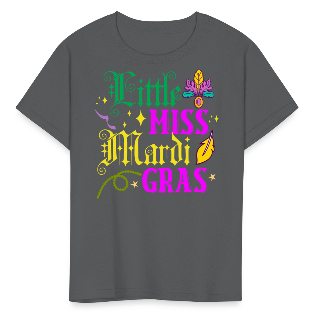 Little Miss Mardi Gras Toddler T-shirt - charcoal