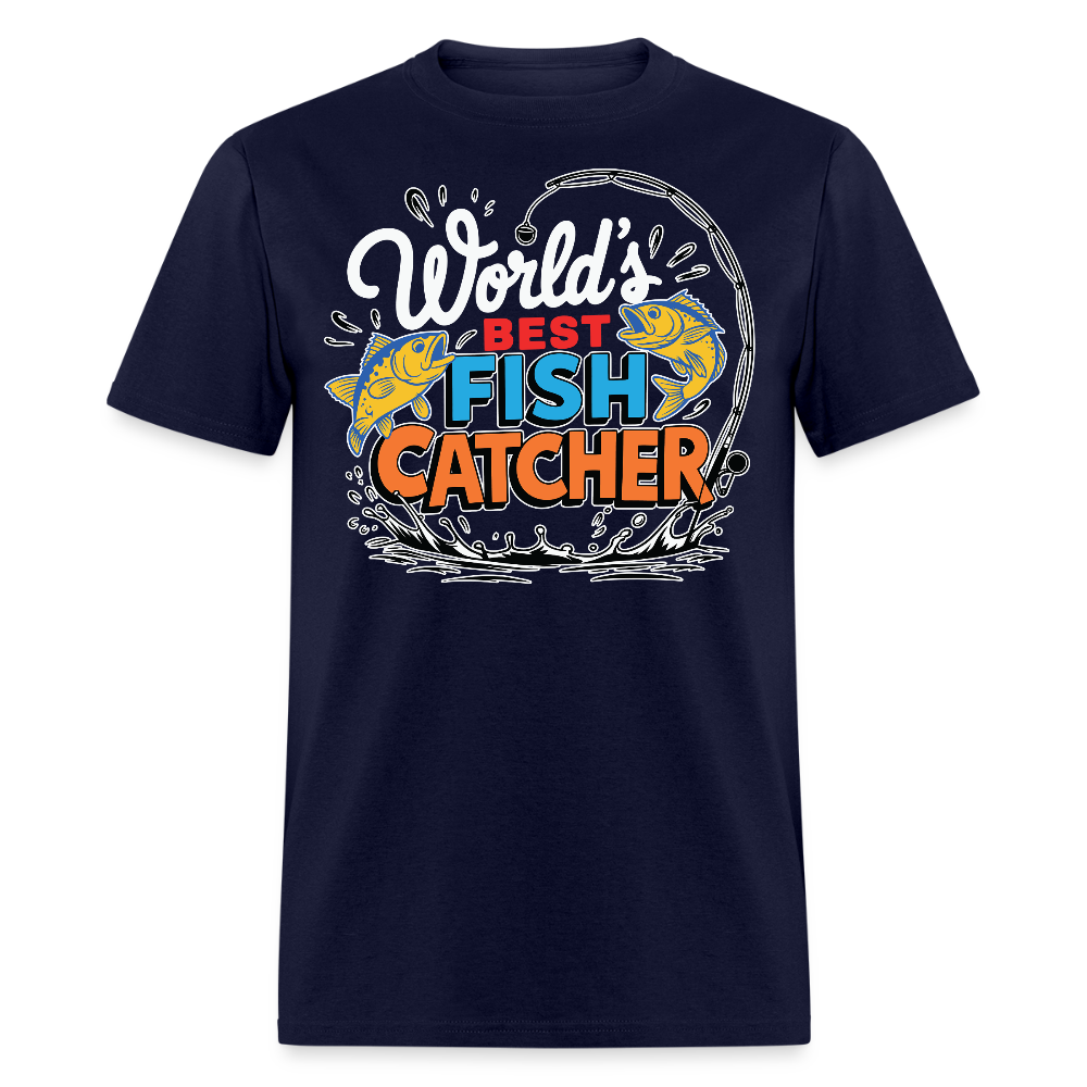 World's Best Fisherman Gift Fish Catchers T-shirt - navy