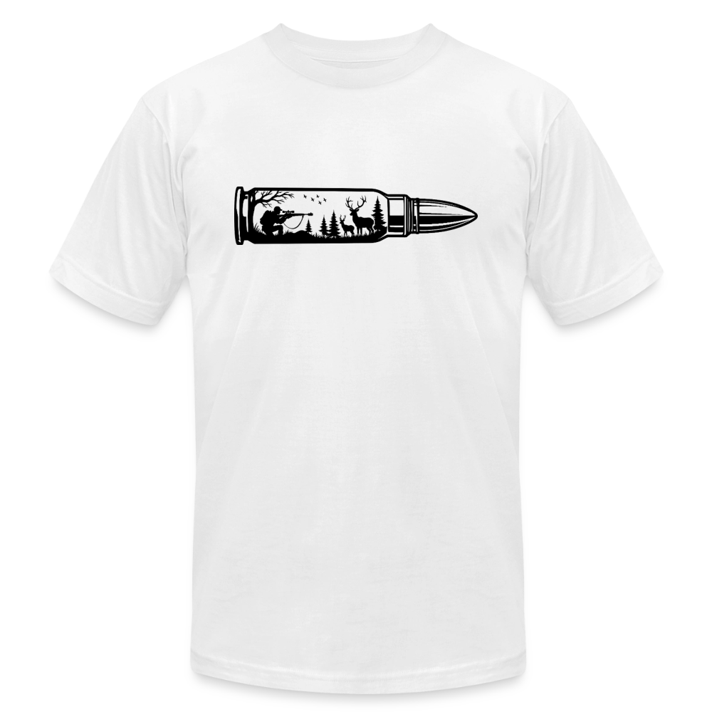Deer Hunting Bullet T-Shirt | Bella + Canvas Unisex Tee - white