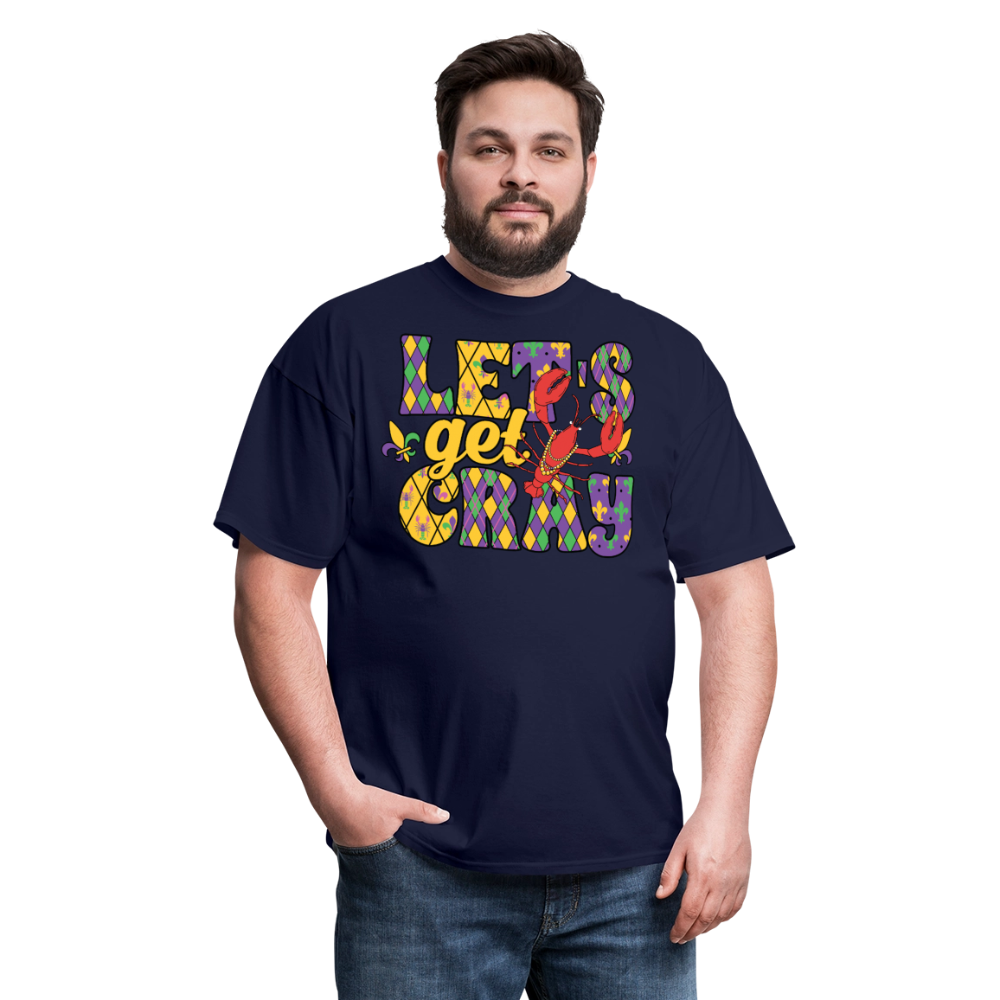 Let’s Get Cray Mardi Gras Crawfish Party T-Shirt - navy