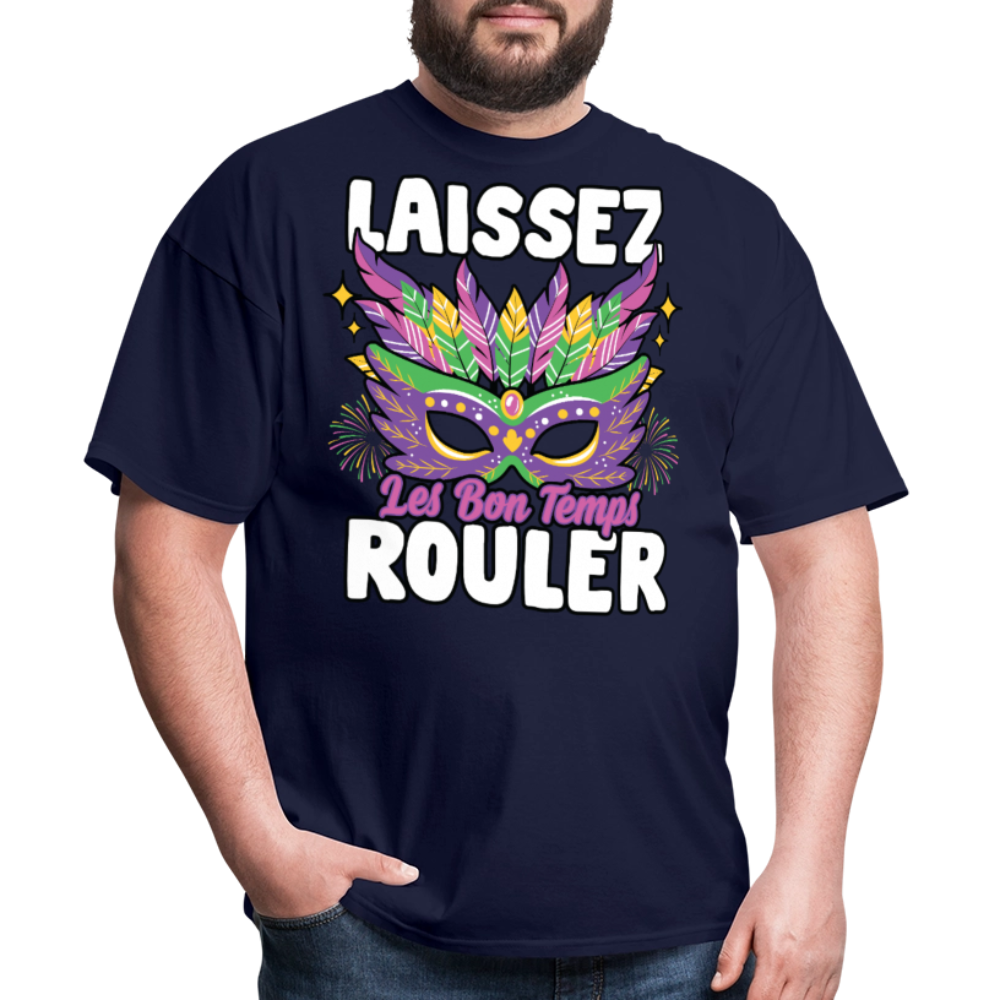 Mardi Gras Party Tee Laissez Les Bon Temps Roule T-shirt - navy