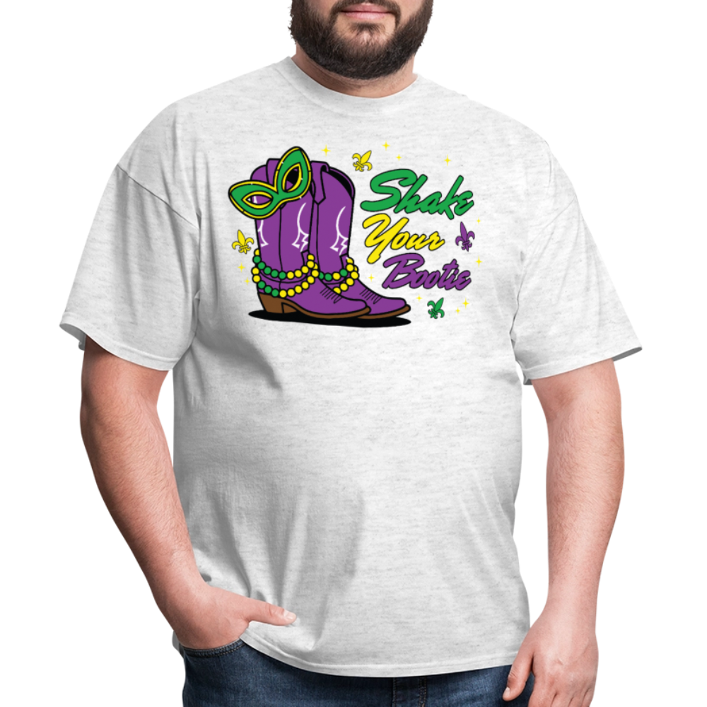 Shake Your Bootie Mardi Gras Tee Masquerade Party T-shirt - light heather gray