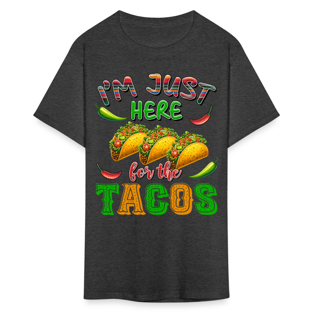 Mexican Food Graphic Tee For Taco Lovers Funny Tacos T-shirt - heather black