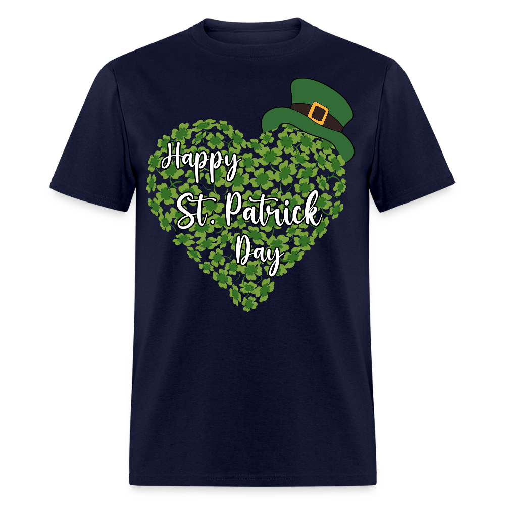 St Patrick’s Day Shamrock Heart T-shirt - navy