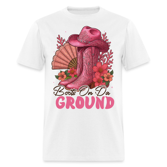 Pink Cowgirl Boots Cute Country Girl Aesthetic T-shirt - white