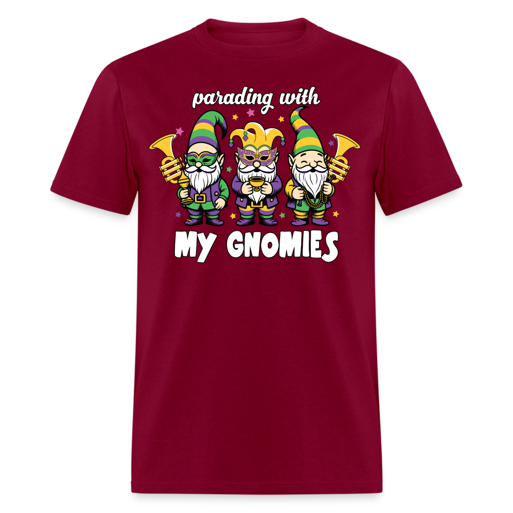 Parading With my Gnomies Festival Shirt Funny Mardi Gras T-shirt - burgundy