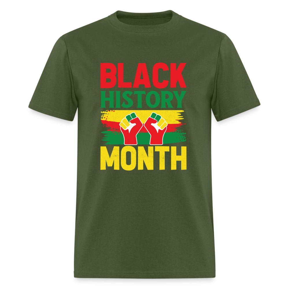 African American Pride Apparel for Black History Month T-Shirt - military green