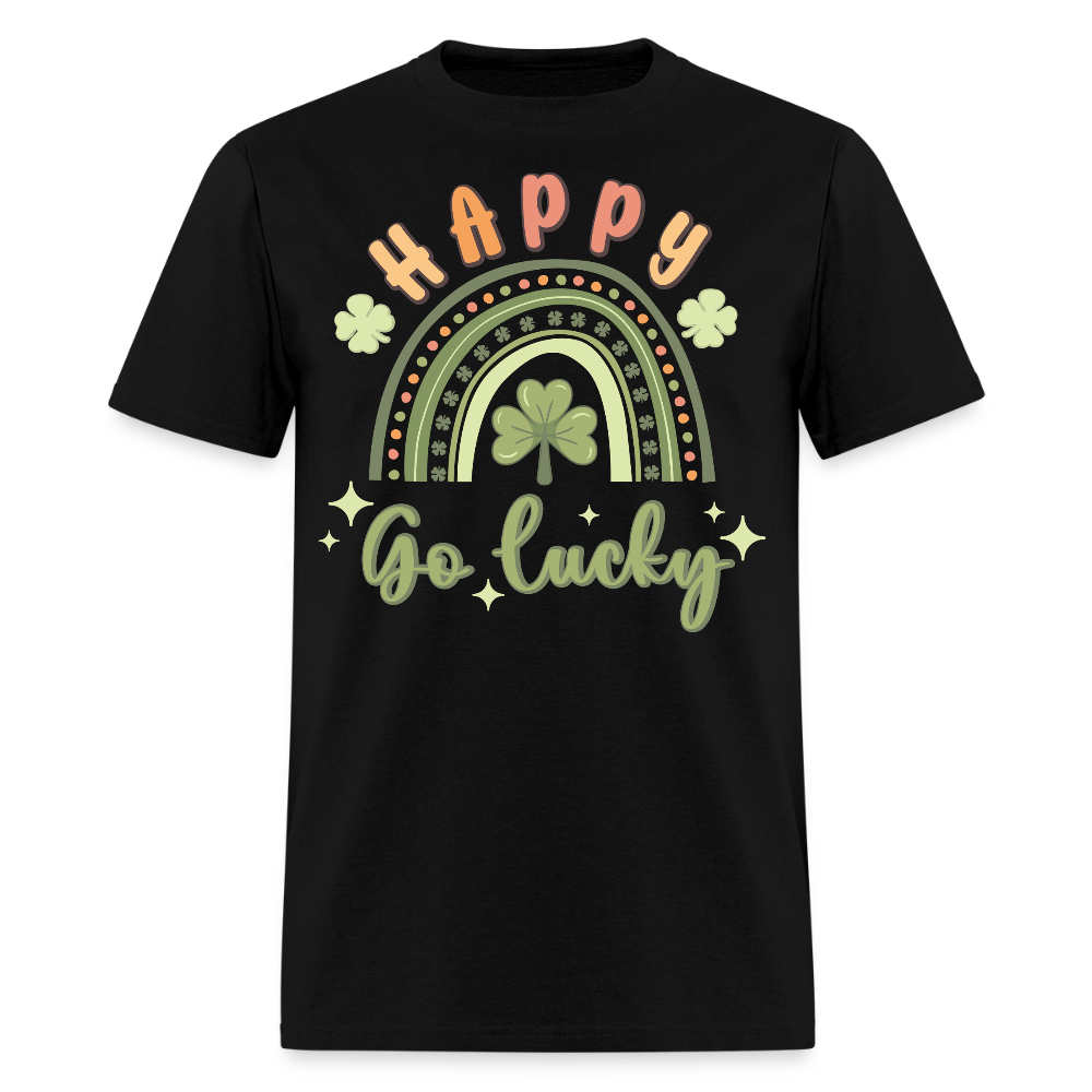 St Patrick’s Day Lucky Charm Tee Irish Shamrock Rainbow T-shirt - black