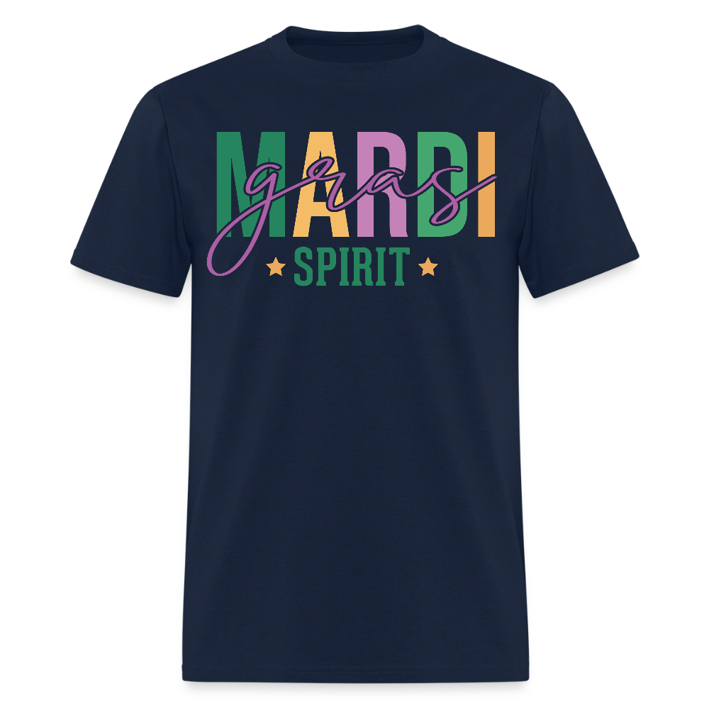 New Orleans Festival Spirit Graphic Tee Funny Mardi Gras T-shirt - navy