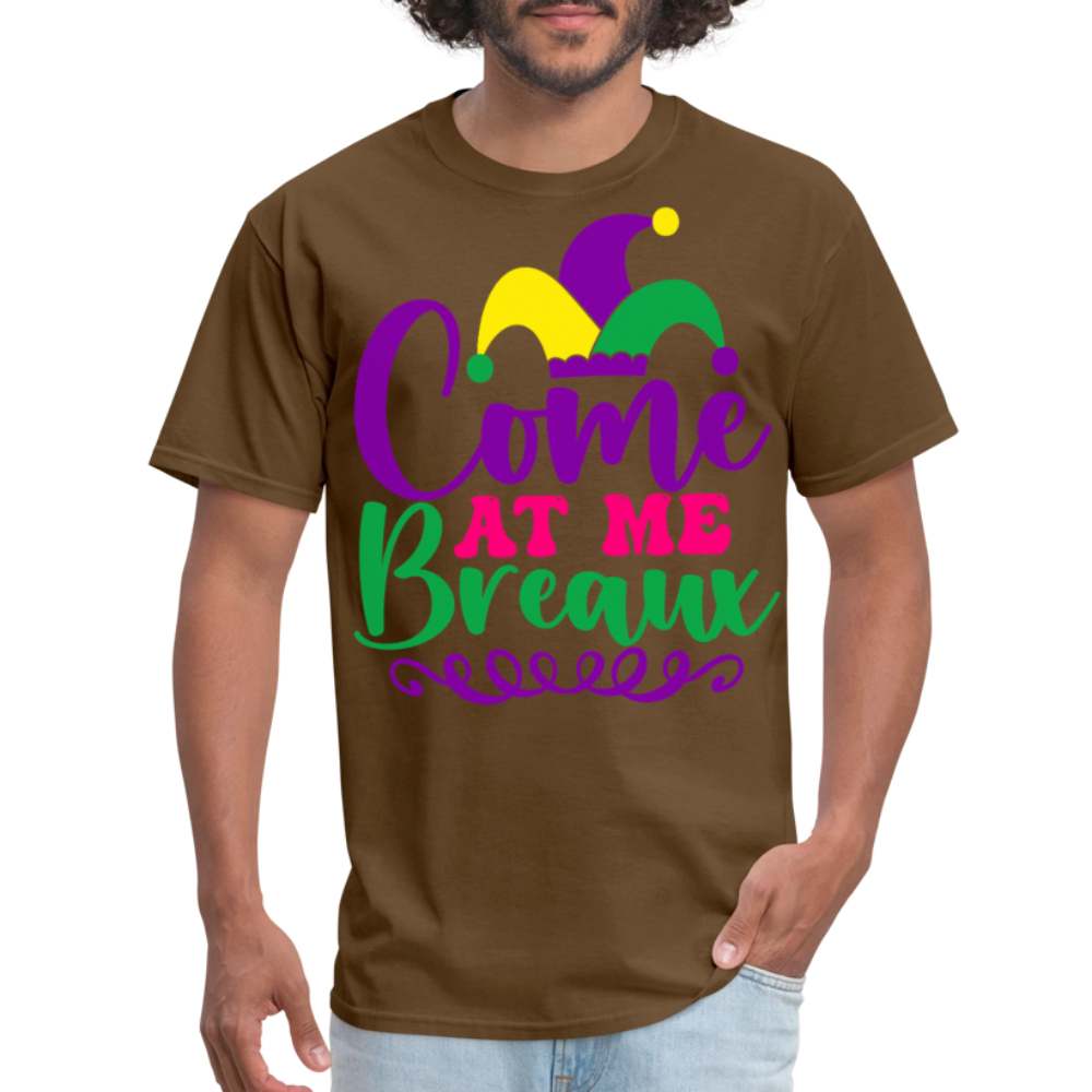 Mardi Gras Jester Hat Tee Come at me Breaux T-shirt - brown