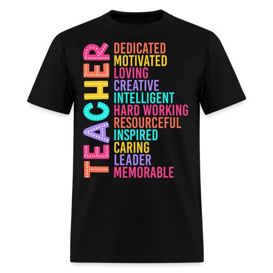 Inspirational Teacher Graphic T-Shirt - black