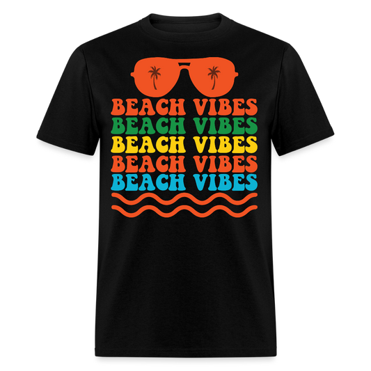 Retro Beach Vibes Summer Sunglasses T-shirt - black