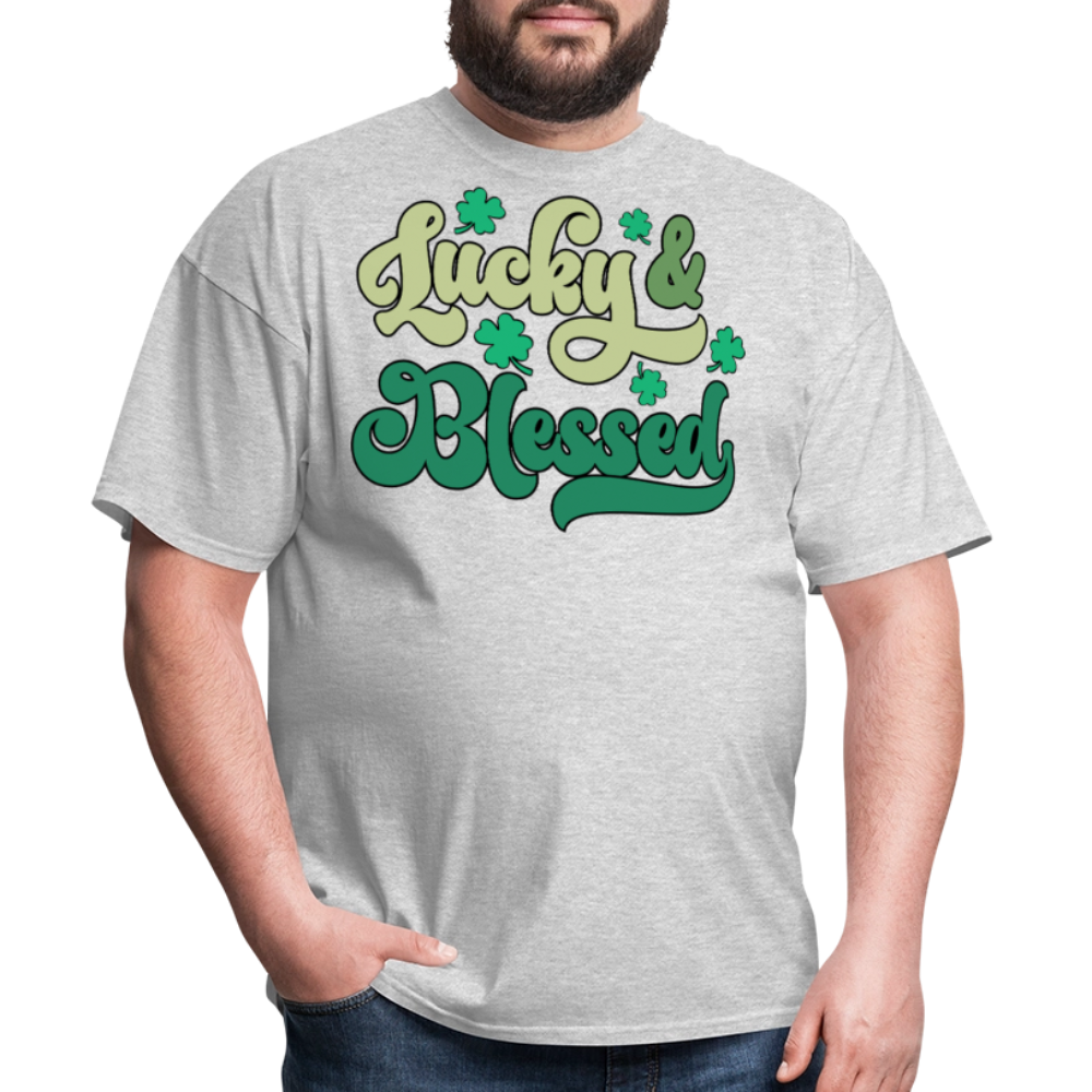 St Patrick’s Day Blessed And Lucky Irish T-shirt - heather gray