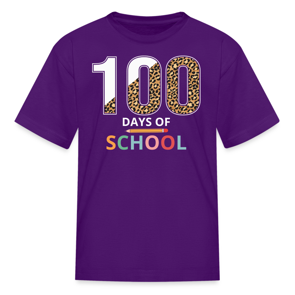 100 Days Of School Shirt For Boys Colorful School Milestone Kids T-shirt - purple