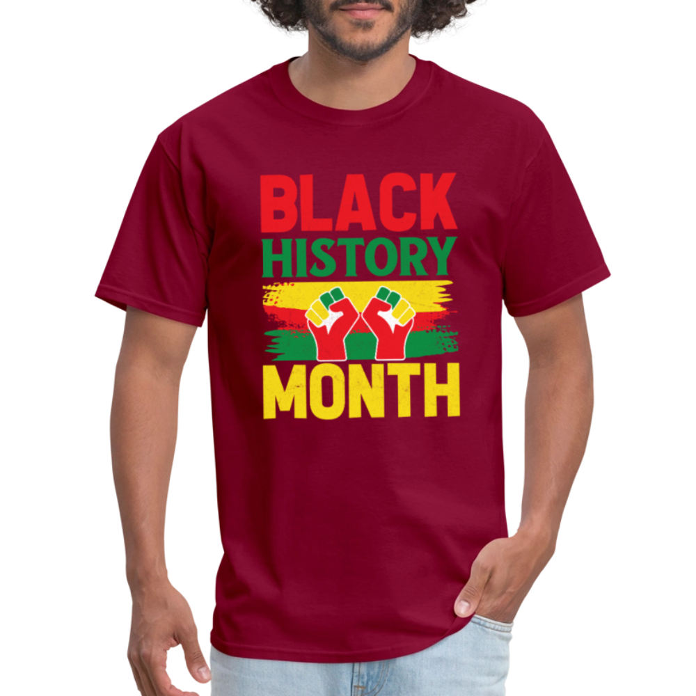 African American Pride Apparel for Black History Month T-Shirt - burgundy