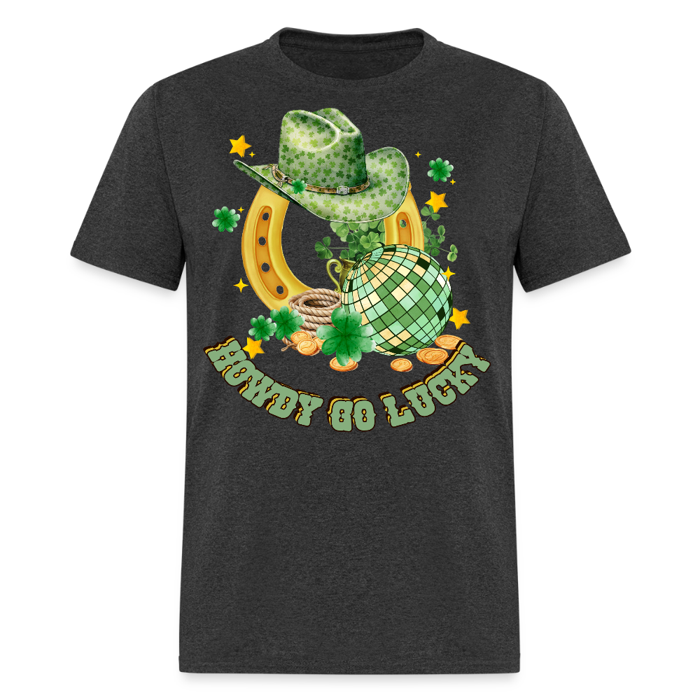 Howdy Go Lucky St Paddy’s Day T-shirt - heather black