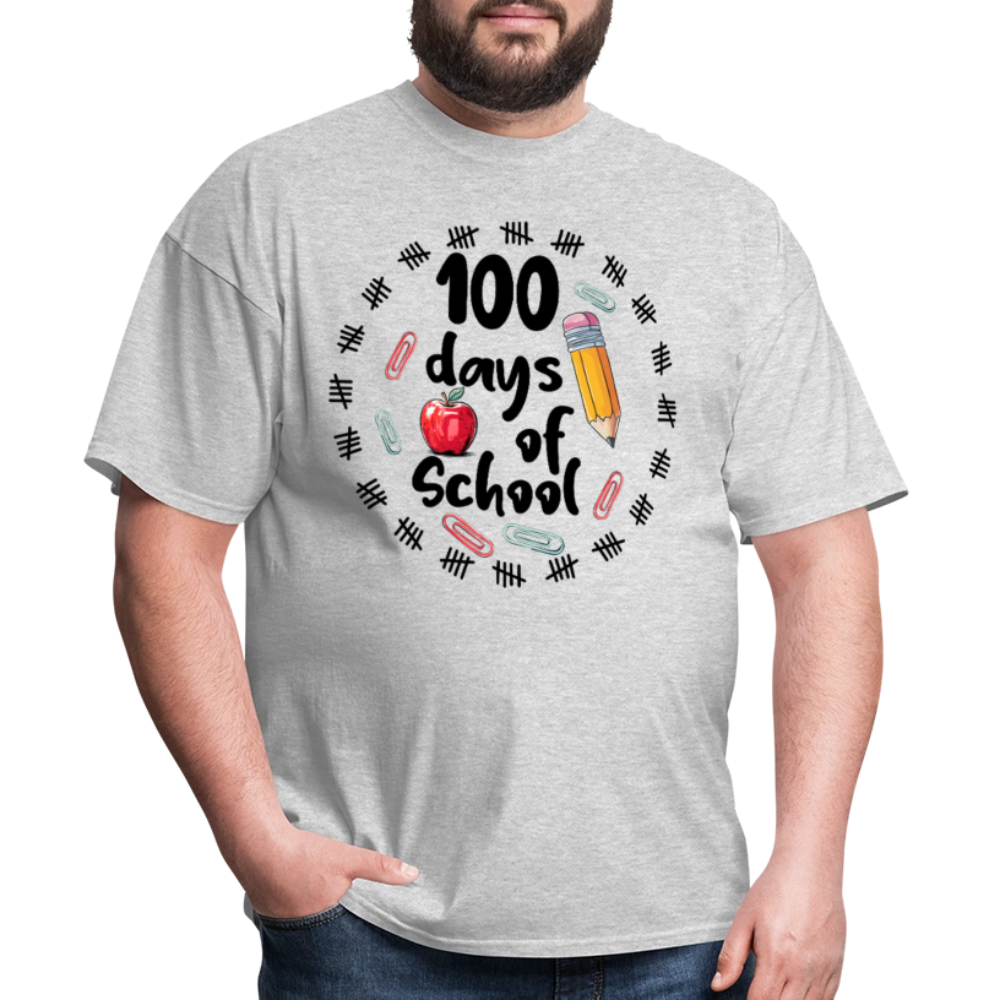 100 Days of School Shirt For Teachers Dino 100th Oay Of School T-shirt - heather gray