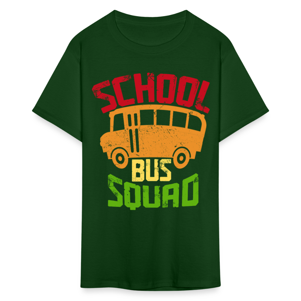 Vintage School Bus Tee for Drivers & Staff School Bus Squad T-shirt - forest green