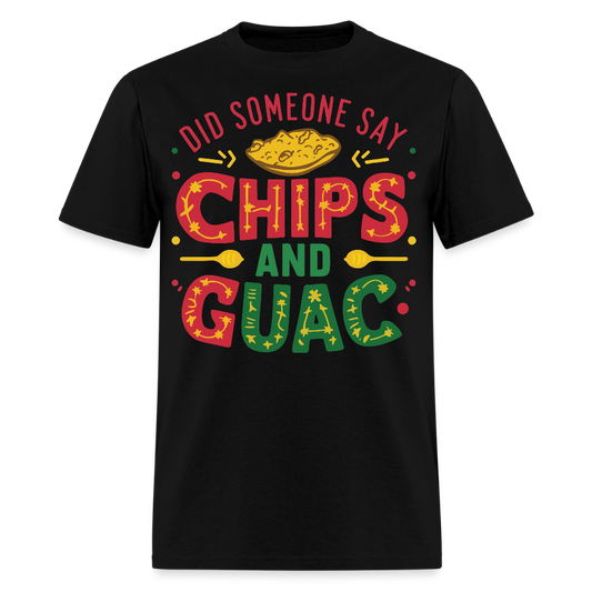 Mexican Food Lover Graphic Tee Funny Chips And Guacamole T-shirt - black