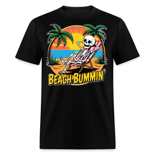 Summer Skeleton Beach Bum T-shirt - black