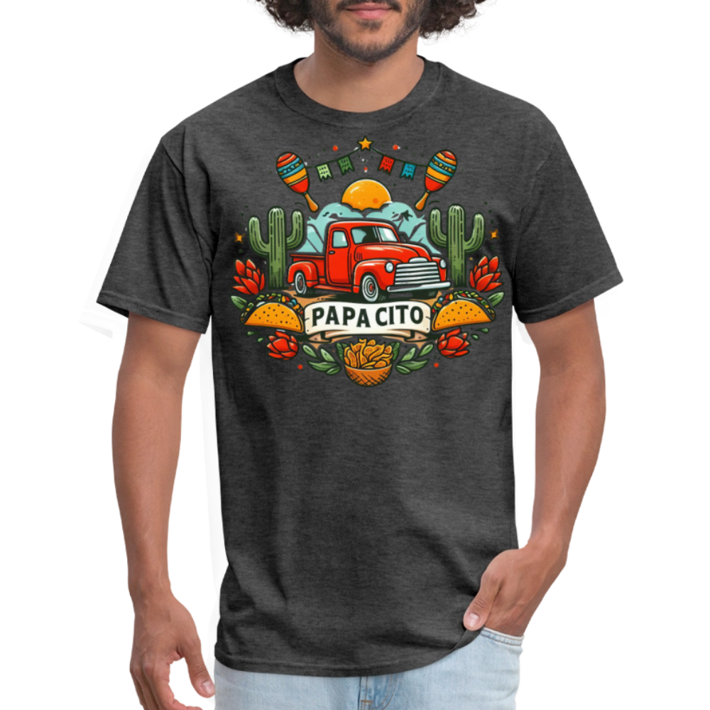 Papa Cito Taco Truck Retro Design T-shirt - heather black