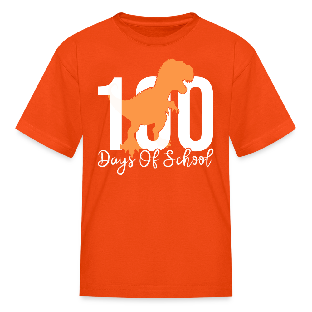 100 Days Of School Dinosaur Shirt Kindergarten Milestone Kids T-shirt - orange