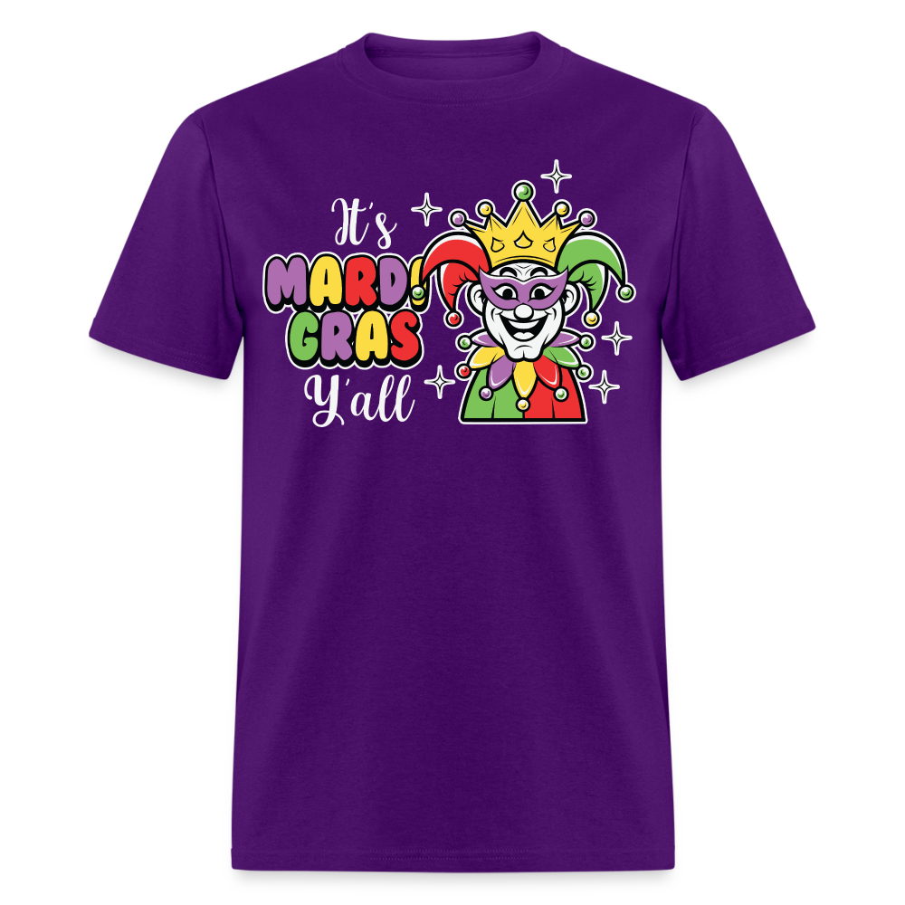 It’s Mardi Gras Y’all Shirt For Party Lovers Mardi Gras Jester T-shirt - purple