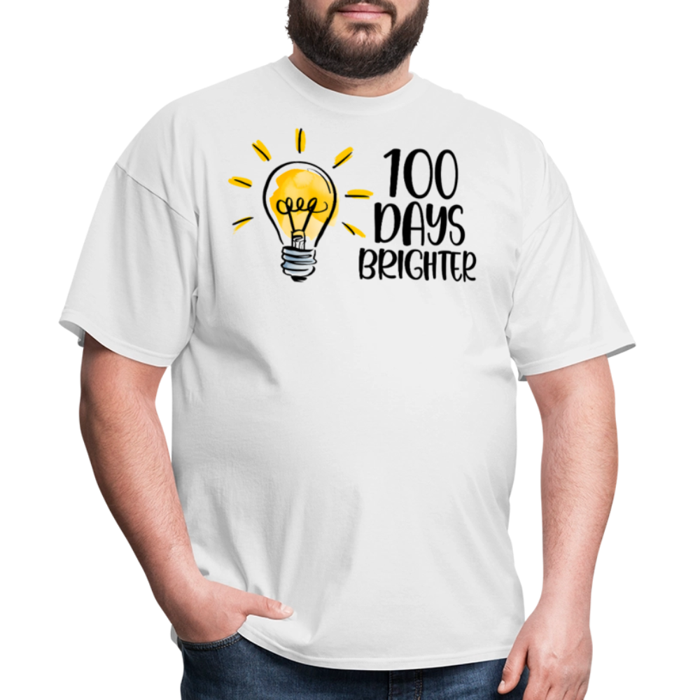 100 Days Brighter Tee for Teachers School Milestone Unisex T-Shirt - white