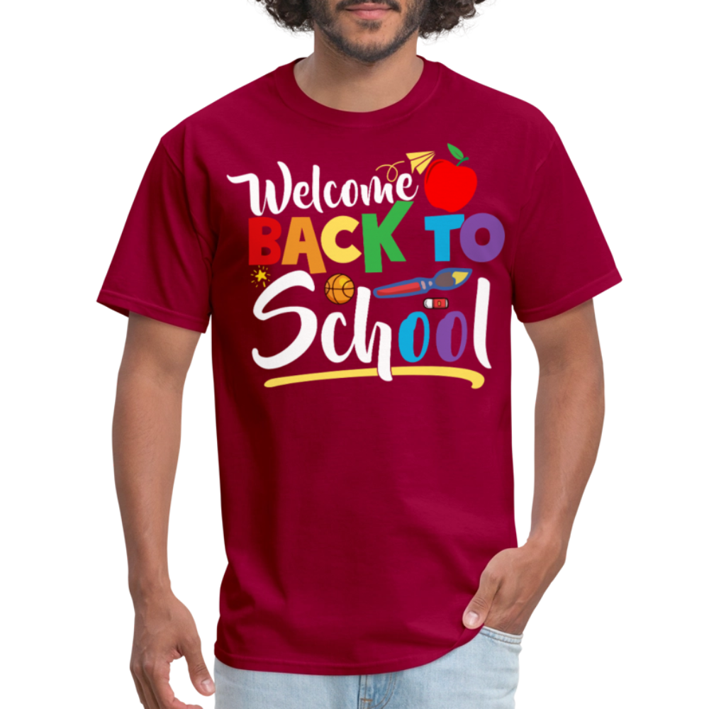 Welcome Back to School Shirt for Teachers First Day of school T-shirt - dark red