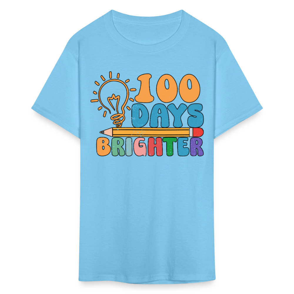 100 Days Brighter Shirt for Teachers Fun School Milestone T-Shirt - aquatic blue