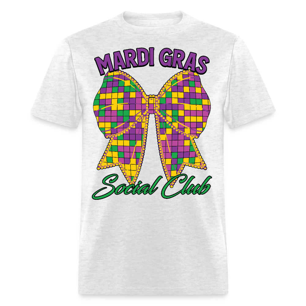 Mardi Gras Social Club Shirt For Women and Men Mardi Gras Bow T-shirt - light heather gray