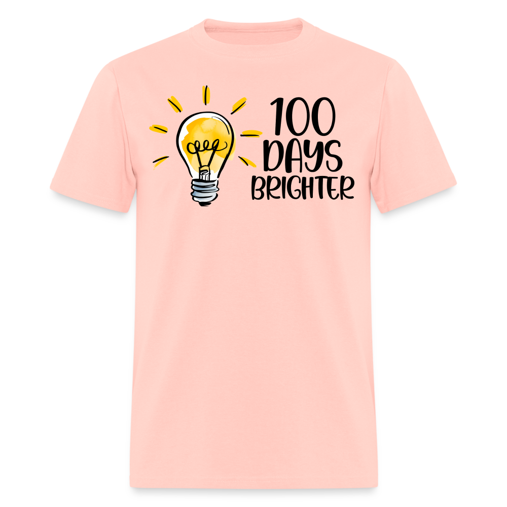 100 Days Brighter Tee for Teachers School Milestone Unisex T-Shirt - blush pink 