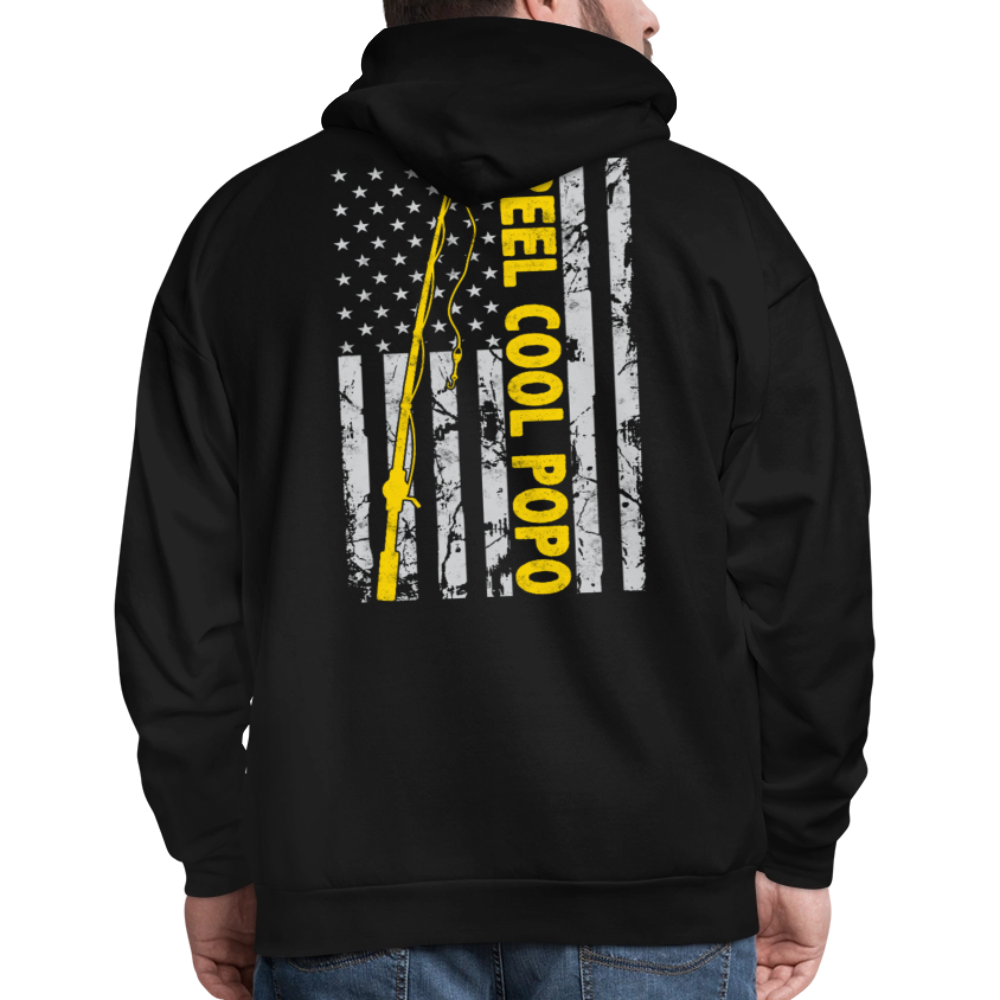 Reel Cool Popo American Flag Police Fishing Hoodie - black