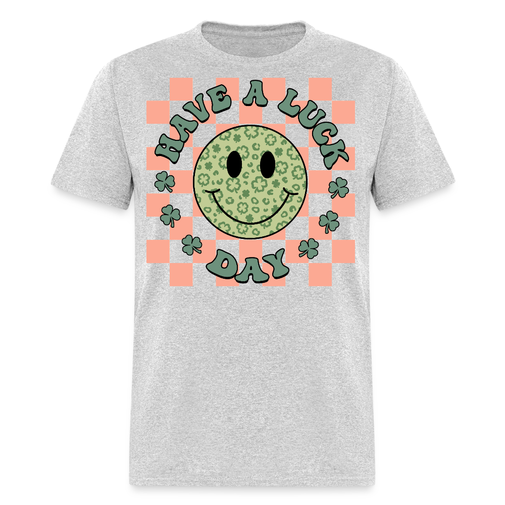 Retro Lucky Charm Graphic Tee Have A Lucky Day T-shirt - heather gray