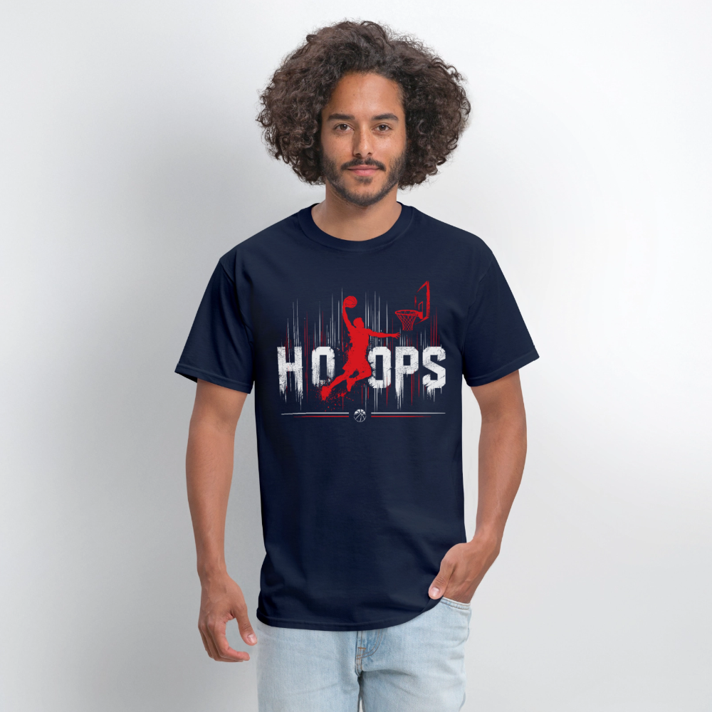 Basketball Hoops Graphic Men's T-Shirt | GILDAN 5000 - navy