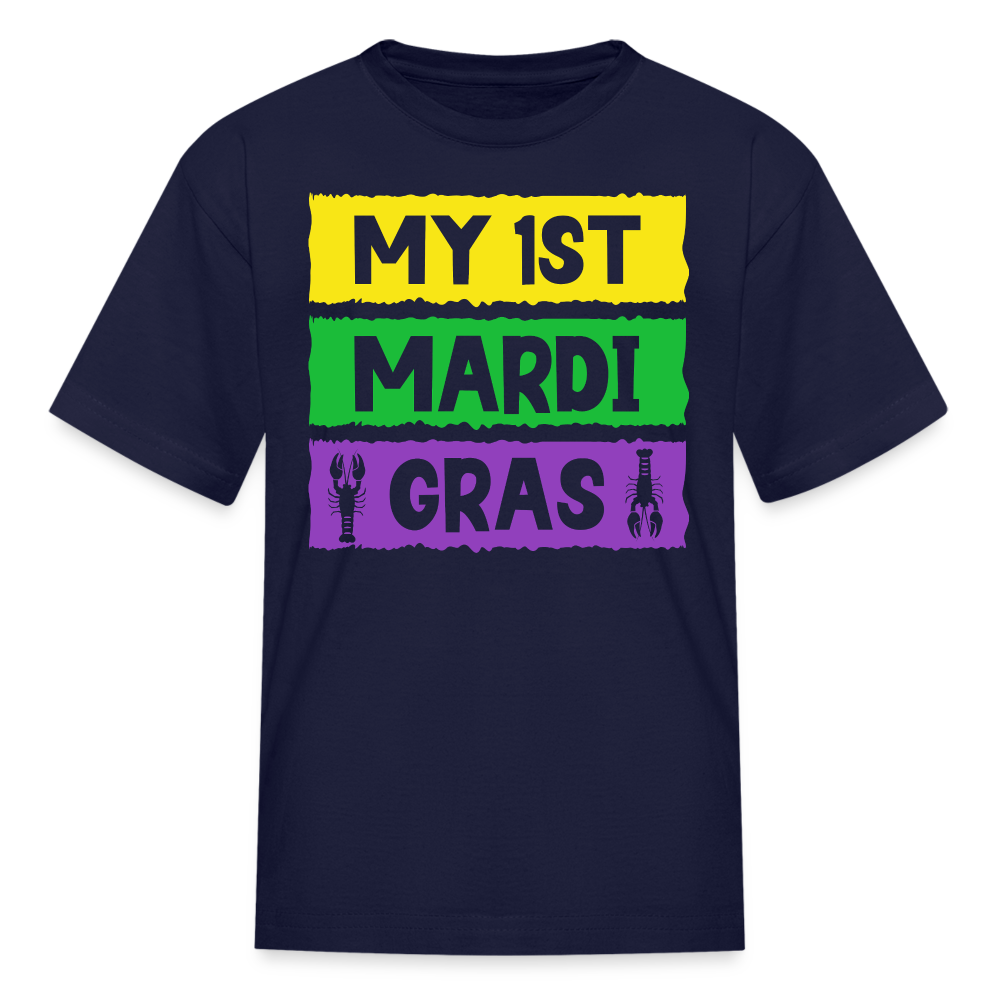 Carnival Kids My First Mardi Gras Baby T-shirt - navy