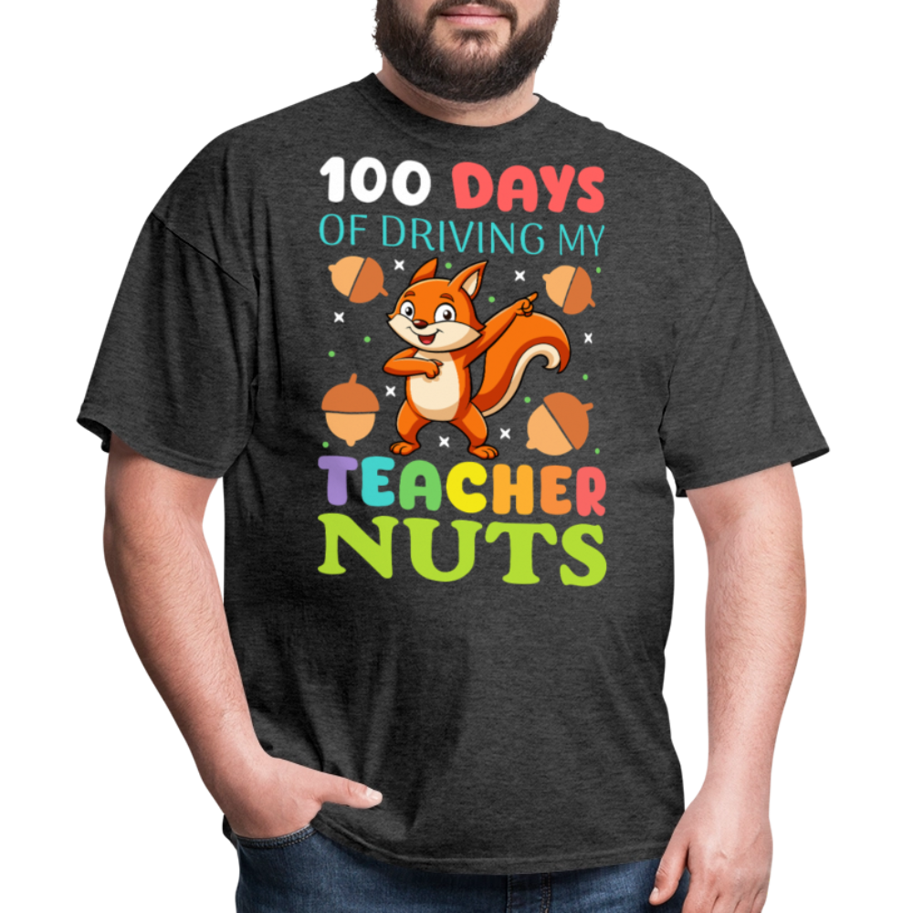 100 Days Of Driving My Teacher Crazy Shirt Funny School Teacher T-shirt - heather black