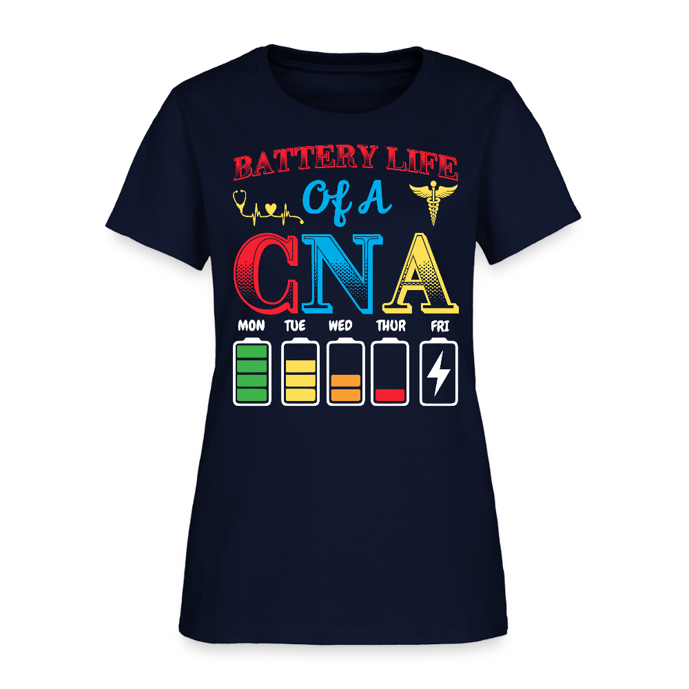 Battery Life Of A CNA Nursing Assistant Humor T-Shirt - navy