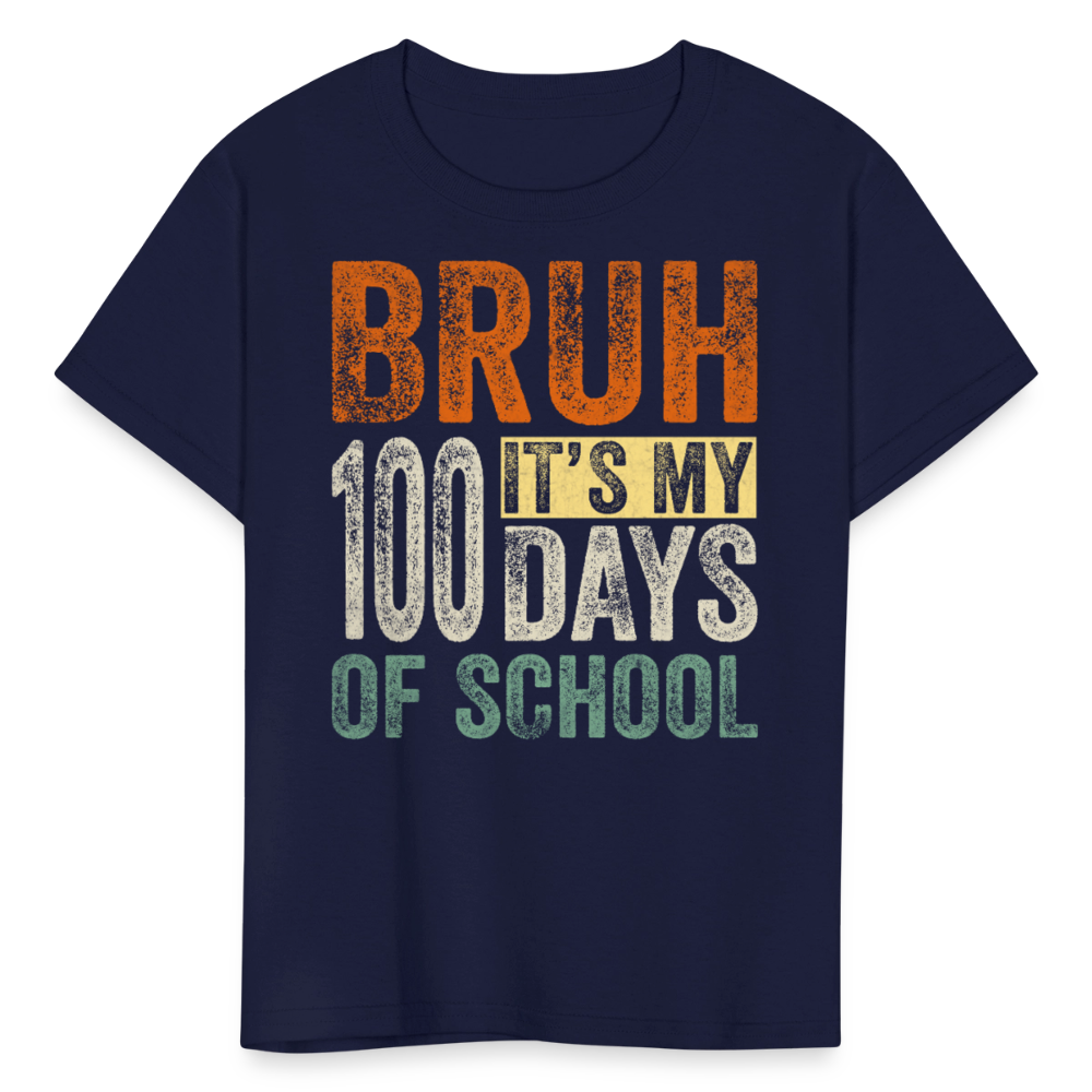 100 Days Of School Shirt For Kids School Milestone T-shirt - navy