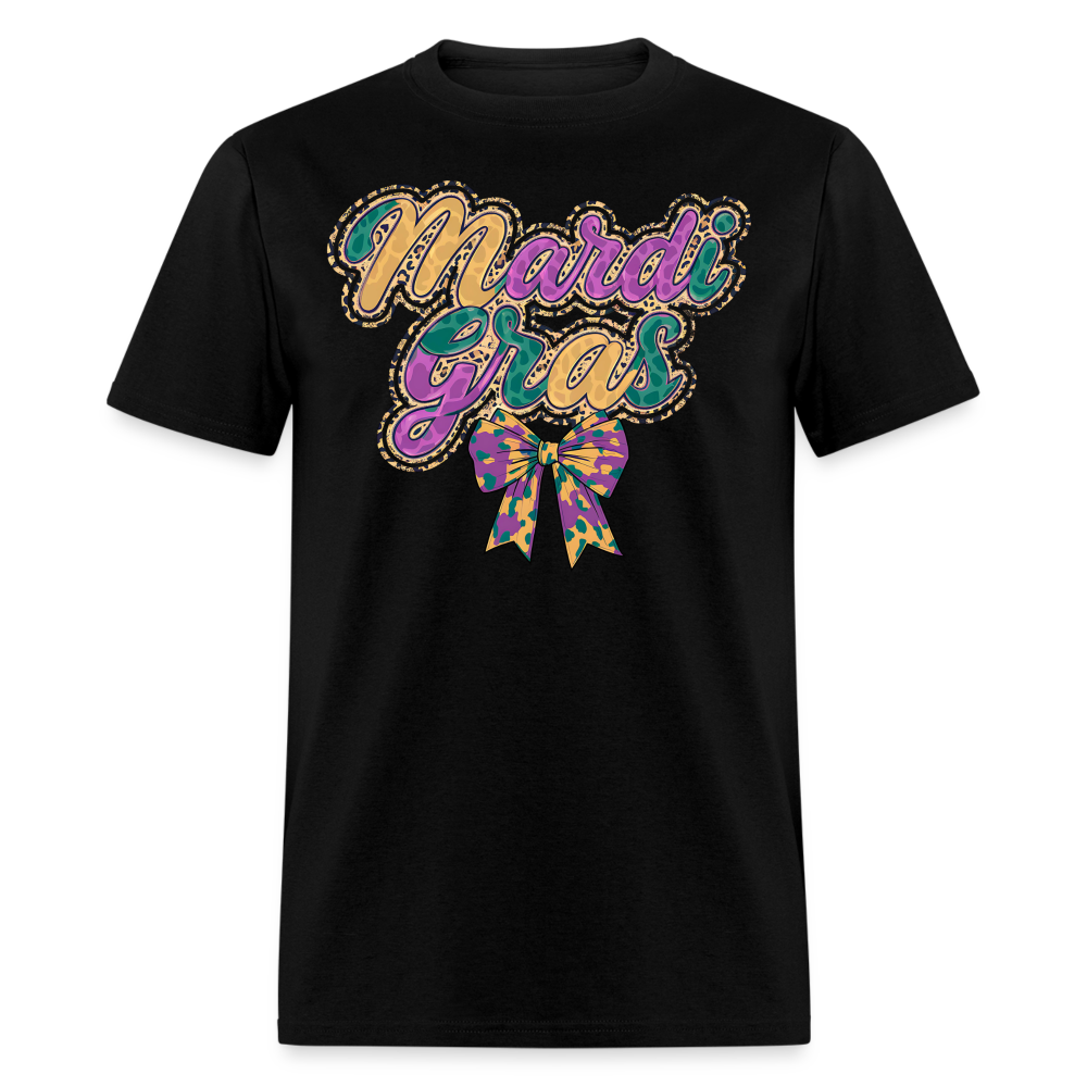 Mardi Gras Festival Shirt with Beads and Bows T-Shirt - black