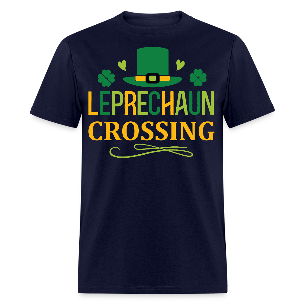 Leprechaun Crossing St Patrick’s Day T-shirt - navy