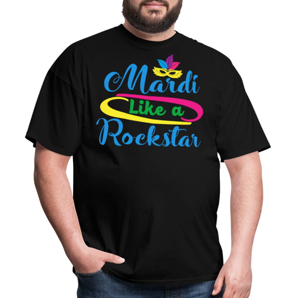 Mardi Gras Rockstar Shirt For Men And Women T-Shirt - black