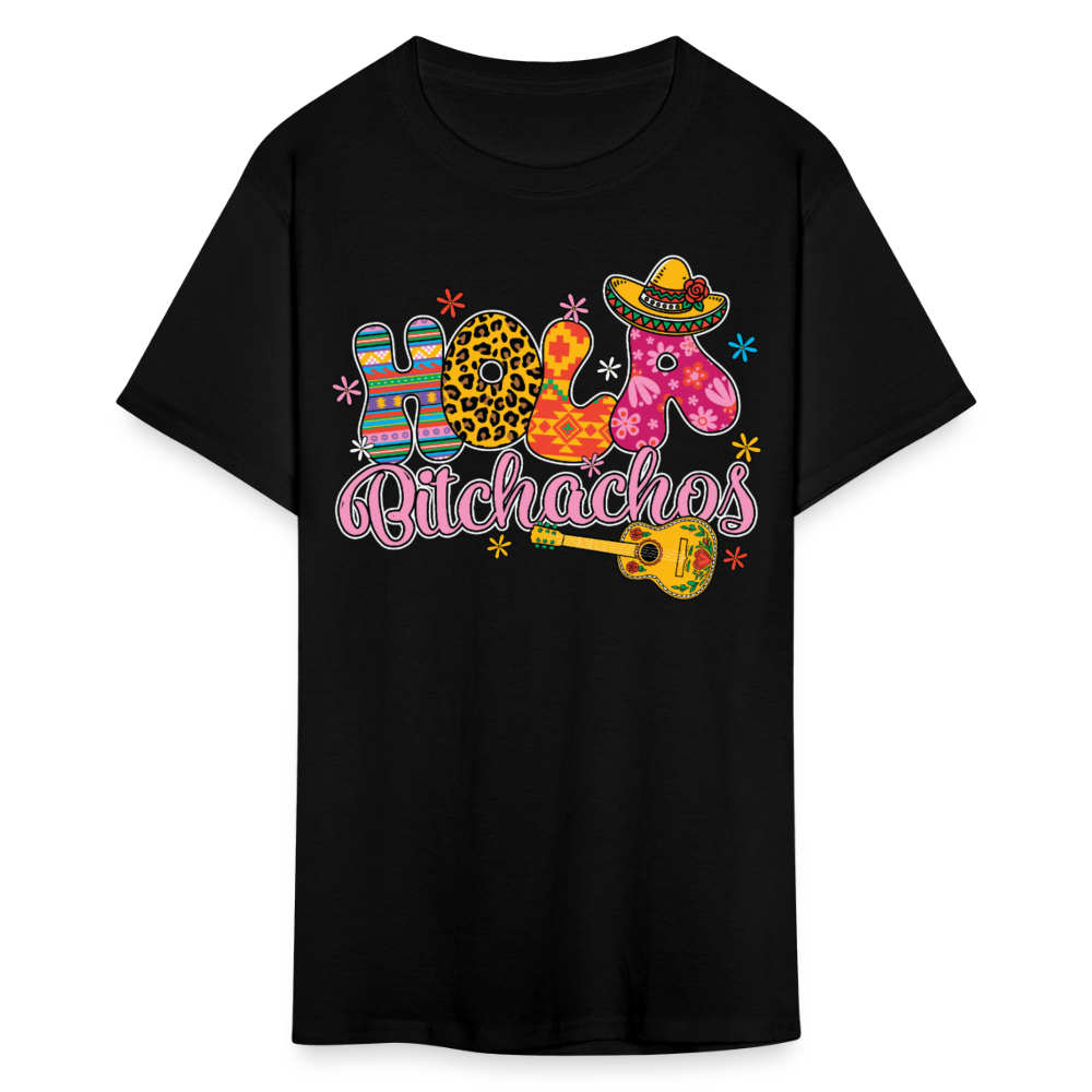 Hola Bitchachos Mexican Party Shirt Cinco de Mayo Funny Graphic T-shirt - black